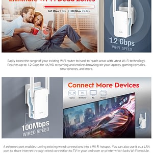 RE1200 AC1200 WI-FI MESH REPEATER